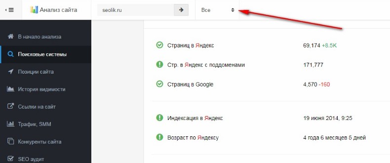 фильтрация данных в отчете